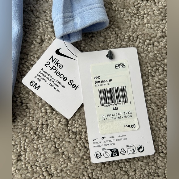 Nike Infant Essentials Bodysuit & Pant Set in Colbalt Bliss Girls 6 Months NEW - Picture 10 of 10